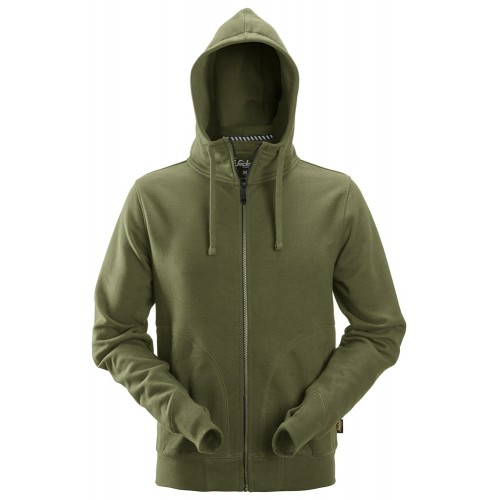 2890 Sudadera con capucha y cremallera completa AllroundWork verde khaki talla M