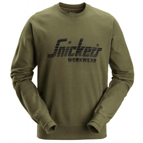 2892 Sudadera con logo verde khaki talla M