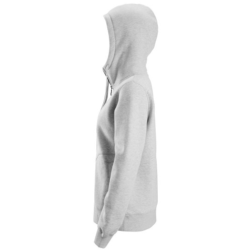 2897 Sudadera mujer con capucha y cremallera completa AllroundWork gris jaspeado