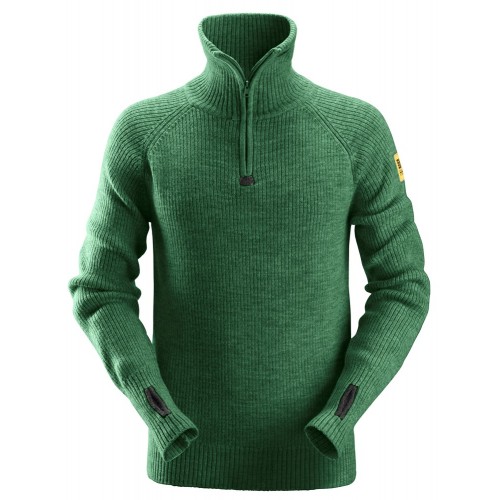 2905 Jersey lana ½ cremallera verde forestal