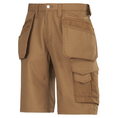 3014 Pantalones cortos de trabajo con bolsillos flotantes Canvas+ marron