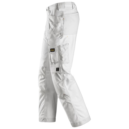 3214 Pantalones largos de trabajo Canvas+ bolsillos flotantes Blanco
