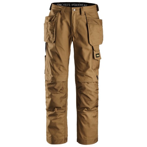 3214 Pantalones largos de trabajo con bolsillos flotantes Canvas+ marron