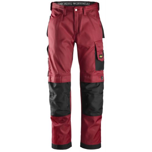 3312 Pantalones largos de trabajo DuraTwill rojo-negro