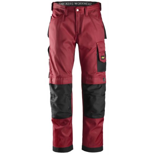 3312 Pantalones largos de trabajo DuraTwill rojo-negro talla 250