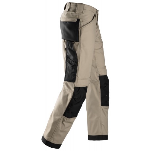 3314 Pantalones largos de trabajo Canvas+ Kaki / Negro