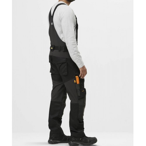 6051 Pantalones elásticos con peto y tirantes AllroundWork azul marino-negro