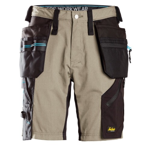6110 Pantalones cortos de trabajo con bolsillos flotantes LiteWork 37.5® beige-negro talla 44