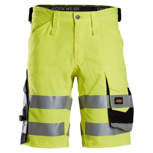 6136 Pantalones cortos de trabajo elásticos de alta visibilidad clase 1 amarillo-negro talla 62