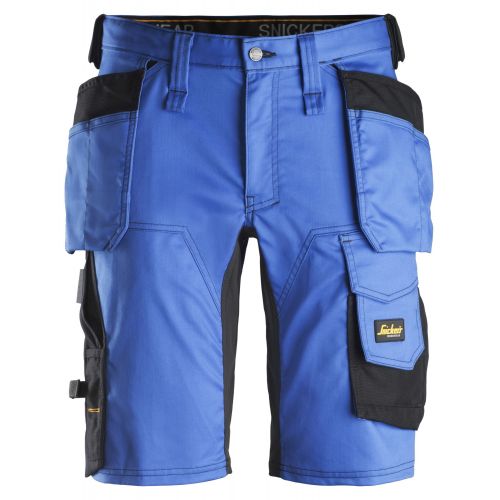 6141 Pantalones cortos de trabajo elásticos Slim Fit AllroundWork con bolsillos flotantes azul verdadero/ negro