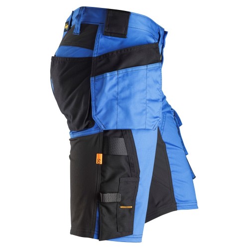6141 Pantalones cortos de trabajo elásticos Slim Fit AllroundWork con bolsillos flotantes azul verdadero/ negro