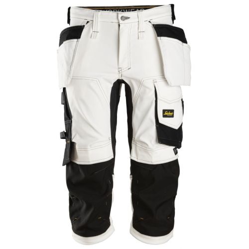 Pantalon pirata elasticos AllroundWork con bolsillos flotantes blanco-negro talla 096