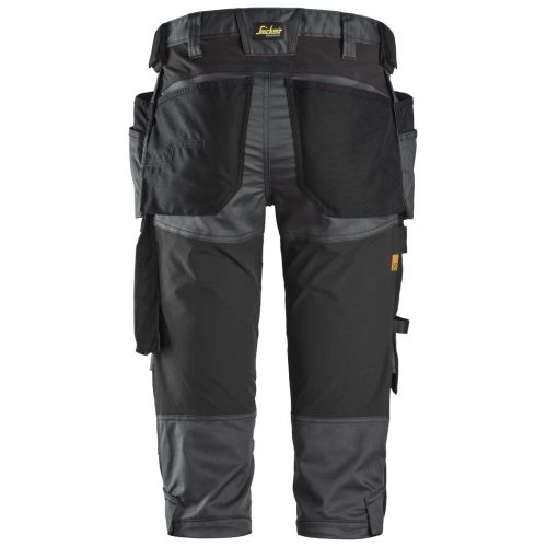 6142 Pantalones pirata de trabajo elásticos bolsillos flotantes AllroundWork Gris Acero/Negro
