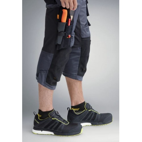 6142 Pantalones pirata de trabajo elásticos bolsillos flotantes AllroundWork Gris Acero/Negro