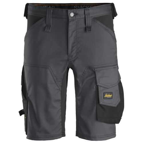 6143 Pantalones cortos de trabajo elásticos Slim Fit AllroundWork gris acero/ negro