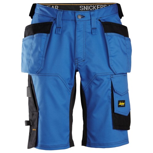 6151 Pantalones cortos de trabajo elásticos de ajuste holgado con bolsillos flotantes AllroundWork azul verdadero-negro talla 54