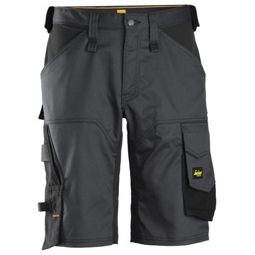 6153 Pantalones cortos de trabajo elásticos de ajuste holgado AllroundWork gris acero/ negro