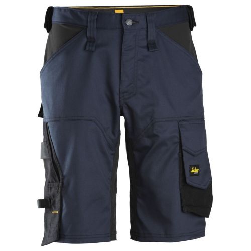 6153 Pantalones cortos de trabajo elásticos de ajuste holgado AllroundWork azul marino/ negro