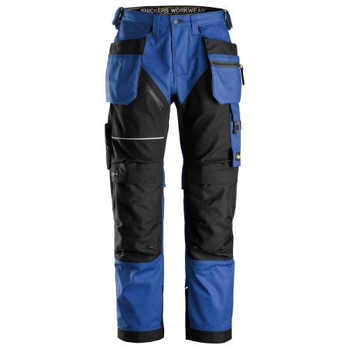 6214 Pantalones largos de trabajo con bolsillos flotantes Canvas+ RuffWork azul verdadero-negro
