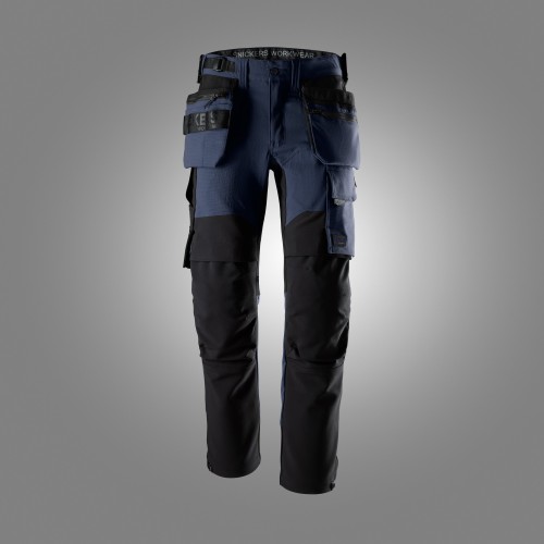 6220 Pantalones largos de trabajo elásticos RuffWork con bolsillos flotantes color azul marino / negro