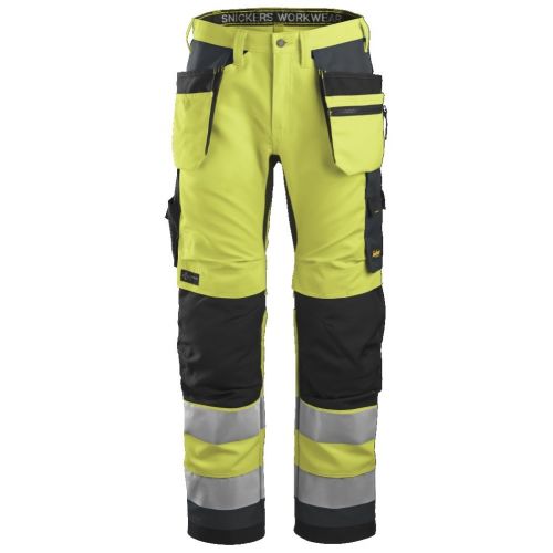 Pantalón Bols.Flot. AW+ Alta Vis. CL2 amarillo-gris acero T.54