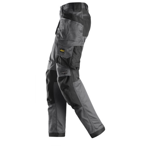 6247 Pantalones largos de trabajo elásticos para mujer con bolsillos flotantes AllroundWork gris acero-negro