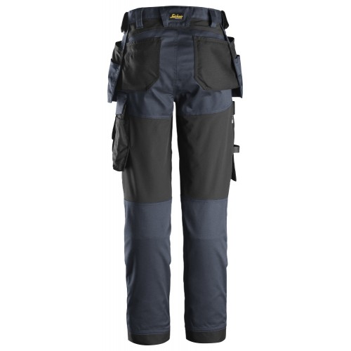 6247 Pantalones largos de trabajo elásticos para mujer con bolsillos flotantes AllroundWork azul marino-negro