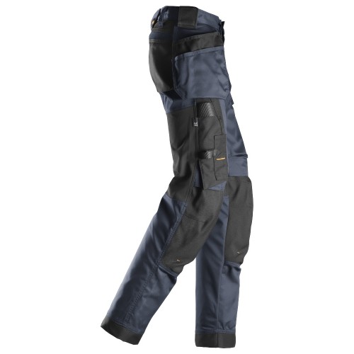 6247 Pantalones largos de trabajo elásticos para mujer con bolsillos flotantes AllroundWork azul marino-negro
