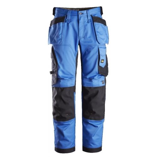 Pantalon elastico ajuste holgado AllroundWork bolsillos flotantes azul-negro talla 100