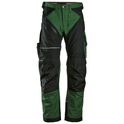 6314 Pantalones largos de trabajo Canvas+ RuffWork verde forestal-negro talla 196