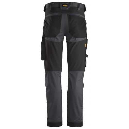 6341 Pantalones largos de trabajo elásticos AllroundWork Slim Fit color gris acero/ negro