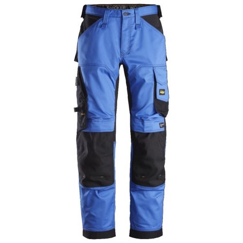 Pantalon elastico ajuste holgado AllroundWork azul-negro talla 200