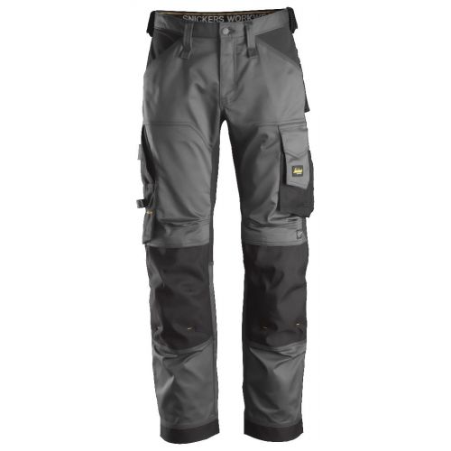 6351 Pantalones largos de trabajo elásticos ajuste holgado AllroundWork Loose Fit color gris acero/ negro