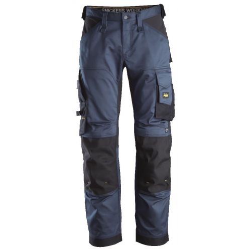 6351 Pantalones largos de trabajo elásticos ajuste holgado AllroundWork Loose Fit color azul marino/ negro