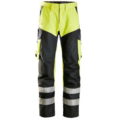 6365 Pantalones largos de trabajo de alta visibilidad clase 1 con espinilla reforzada ProtecWork amarillo-azul marino talla 56
