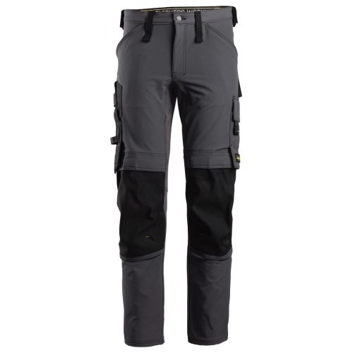 6371 Pantalones largos de trabajo elásticos AllroundWork color gris acero/ negro