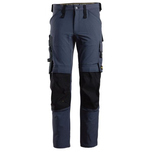 6371 Pantalones largos de trabajo elásticos AllroundWork color azul marino/ negro