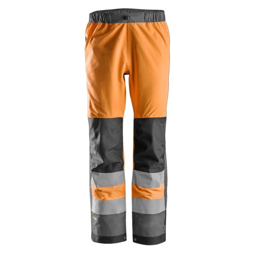 6530 Pantalones largos de trabajo impermeables Waterproof Shell de alta visibilidad clase 2 AllroundWork naranja-gris acero talla XXL