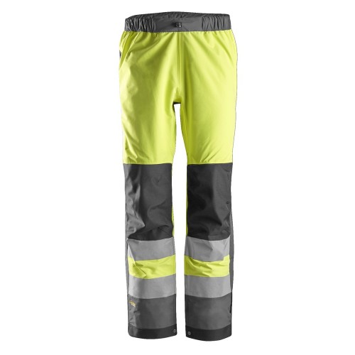 6530 Pantalones largos de trabajo impermeables Waterproof Shell de alta visibilidad clase 2 AllroundWork amarillo-gris acero