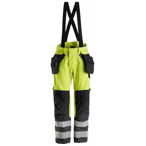 6568 Pantalones largos de trabajo de alta visibilidad clase 2 con bolsillos flotantes GORE-TEX ProtecWork amarillo-azul marino talla L corta