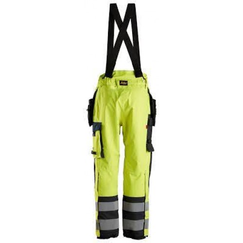 6568 Pantalones largos de trabajo GORE-TEX de alta visibilidad clase 2 con bolsillos flotantes ProtecWork amarillo-azul marino