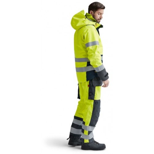 6568 Pantalones largos de trabajo GORE-TEX de alta visibilidad clase 2 con bolsillos flotantes ProtecWork amarillo-azul marino