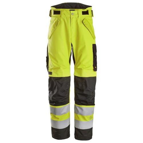 6630 Pantalones largos de trabajo impermeables de alta visibilidad clase 2 acolchados con doble capa 37.5® amarillo-negro talla S