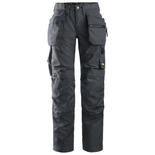 6701 Pantalones largos de trabajo para mujer con bolsillos flotantes AllroundWork gris acero/negro