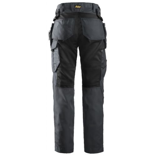 6701 Pantalones largos de trabajo para mujer con bolsillos flotantes AllroundWork gris acero/negro