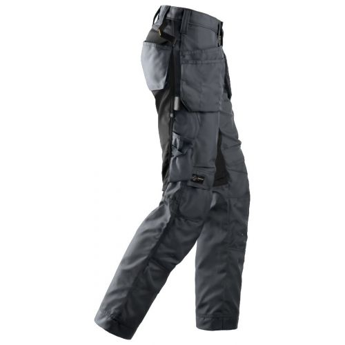 6701 Pantalones largos de trabajo para mujer con bolsillos flotantes AllroundWork gris acero/negro