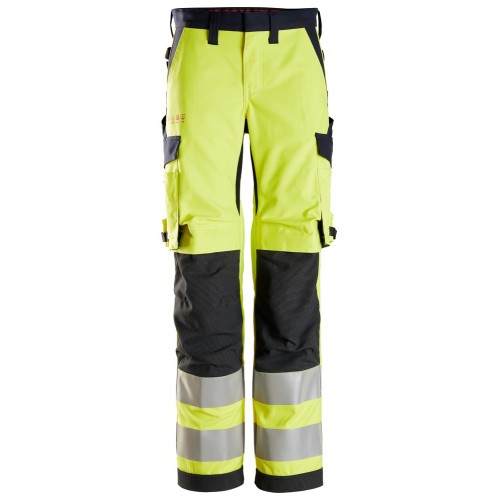 6760 Pantalones largos de trabajo de alta visibilidad clase 2 para mujer ProtecWork amarillo-azul marino talla 36