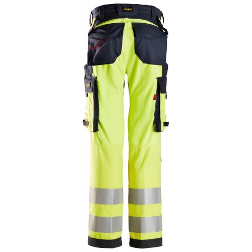 6760 Pantalones largos de trabajo de alta visibilidad clase 2 para mujer ProtecWork amarillo-azul marino