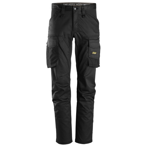 6803 Pantalones largos de trabajo elásticos sin bolsillos para las rodilleras AllroundWork negro talla 104