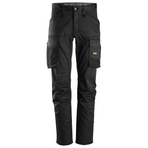 6803 Pantalones largos de trabajo elásticos AllroundWork sin bolsillos para las rodilleras color negro